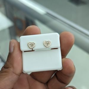 10kt Real Gold Heart Stud Earring
